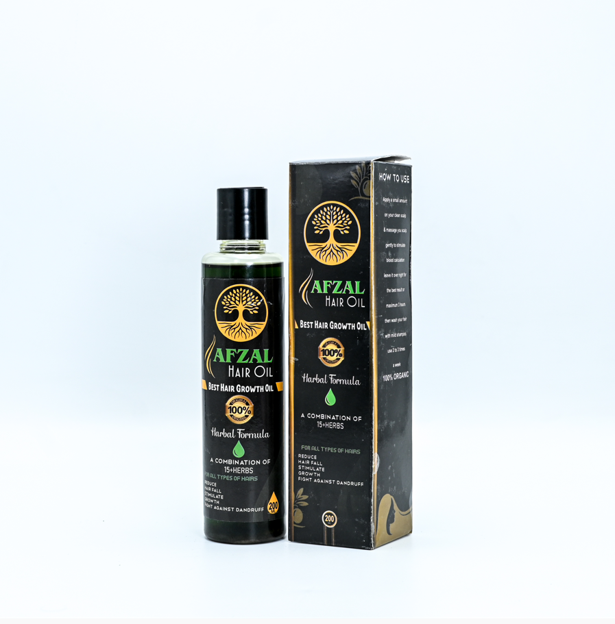 AFZAL HAIR OIL – 100% ORGANIC | 200ML | 15+ POWERFUL HERBS