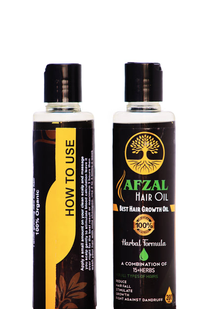 AFZAL HAIR OIL – 100% ORGANIC | 200ML | 15+ POWERFUL HERBS