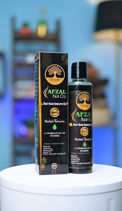 AFZAL HAIR OIL – 100% ORGANIC | 200ML | 15+ POWERFUL HERBS